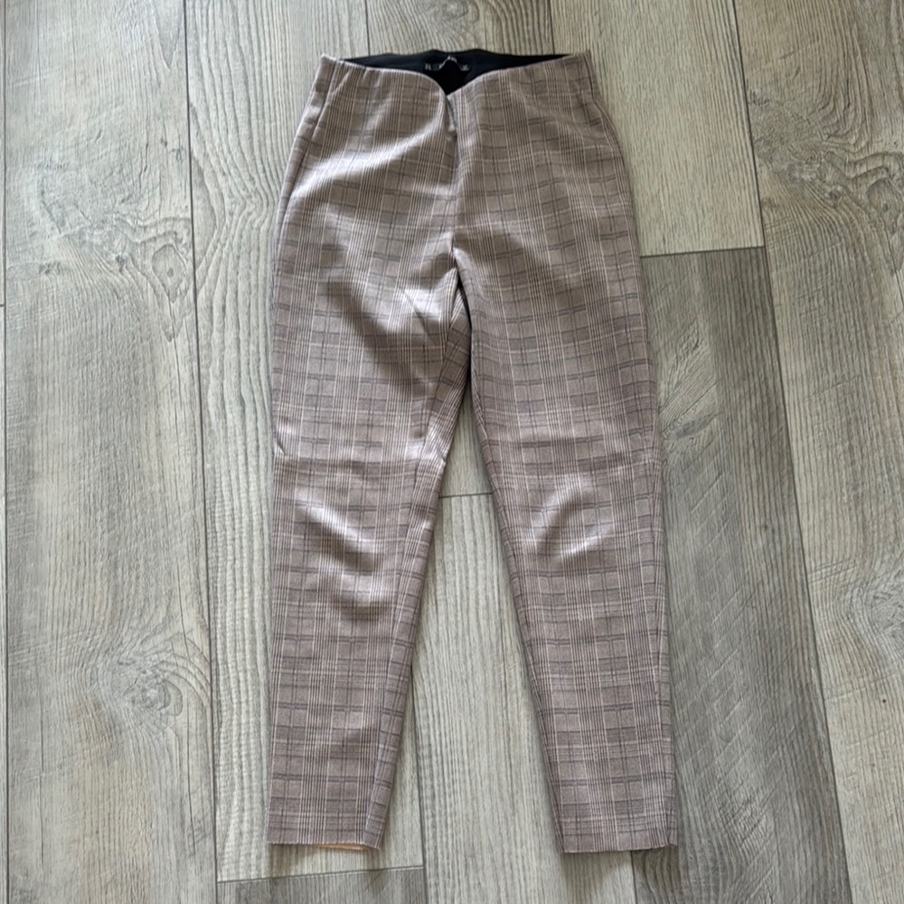 Zara Plaid Pants - Tan